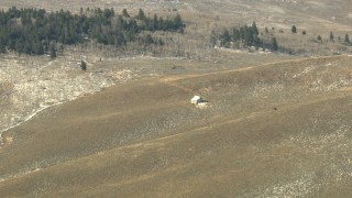 HD stock footage aerial video of approaching a hillside homes in Colorado Aerial Stock Footage | HDA13_339