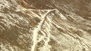 HD stock footage aerial video follow a path up the mountain slope to the summit, Rocky Mountains, Colorado Aerial Stock Footage | HDA13_361