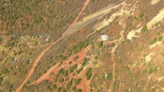 HD aerial stock footage video bird's eye view of a dirt road at the base of the Rocky Mountains, Colorado Aerial Stock Footage | HDA13_380_02