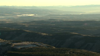 HD stock footage aerial video of mountain ridges with light snow at sunrise in the Rocky Mountains, Colorado Aerial Stock Footage | HDA13_407