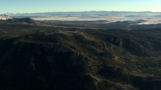 HD stock footage aerial video of flying over rounded slopes at sunrise in the Rocky Mountains, Colorado Aerial Stock Footage | HDA13_454