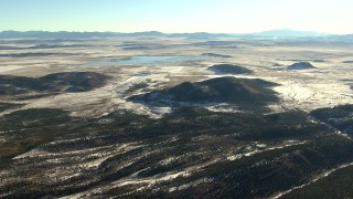 HD stock footage aerial video of flying over hills toward a reservoir in Park County, Colorado Aerial Stock Footage | HDA13_458