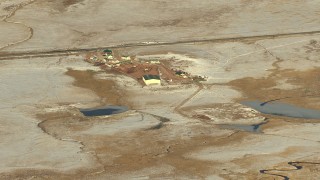 HD stock footage aerial video of an RV park beside a highway in Park County, Colorado Aerial Stock Footage | HDA13_462