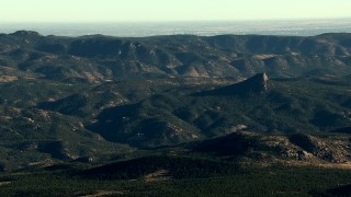 HD stock footage aerial video of the Rocky Mountains with Denver visible in the background, Colorado Aerial Stock Footage | HDA13_477_02