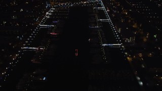 LD01_0020 - 5K aerial stock footage tilt to reveal the marina at night, Marina Del Rey, California