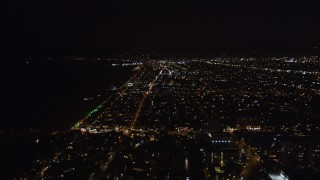 5K aerial stock footage of Venice, California at night Aerial Stock Footage | LD01_0023