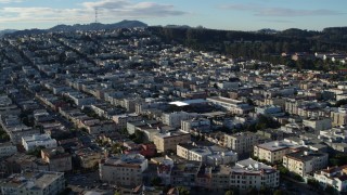 PP0002_000137 - 5.7K stock footage aerial video a view of Marina District apartment buildings in San Francisco, California