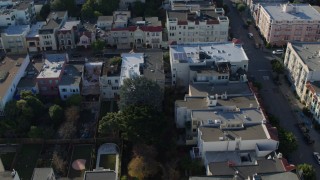 PP0002_000149 - 5.7K stock footage aerial video of apartment buildings and quiet streets in the Marina District, San Francisco, California