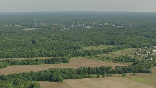 HD stock footage aerial video of the Six Flags Great Adventure theme park, Jackson, New Jersey Aerial Stock Footage | PP003_064