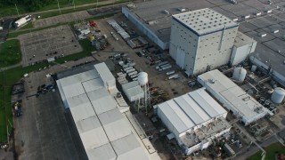 4K aerial stock footage orbit NASA Michaud Assembly Facility at sunrise in New Orleans East, Louisiana Aerial Stock Footage | PVED01_083