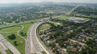 4K aerial stock footage approach and orbit Greenwood Cemetery in Lakeview, New Orleans, Louisiana Aerial Stock Footage | PVED01_103E