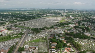 4K aerial stock footage orbiting several cemeteries in Lakeview, New Orleans, Louisiana Aerial Stock Footage | PVED01_105