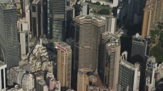 5K stock footage aerial video of Times Square Towers skyscrapers on Hong Kong Island, China Aerial Stock Footage | SS01_0099