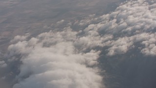 4K stock footage aerial video of clouds over the Los Padres National Forest in California Aerial Stock Footage | WA002_013