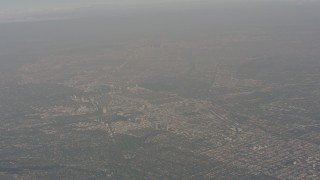 4K stock footage aerial video of a high altitude view of Downtown Los Angeles, California Aerial Stock Footage | WA003_015