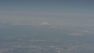 4K stock footage aerial video of Mount Shasta in the distance, seen from across Modoc County, California Aerial Stock Footage | WA004_010