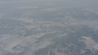 4K stock footage aerial video fly over snowy mountains in Modoc County, California Aerial Stock Footage | WA004_012