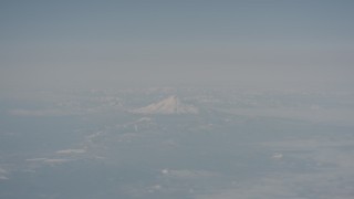 4K stock footage aerial video of a view of Mount Shasta from across Modoc County, California Aerial Stock Footage | WA004_014