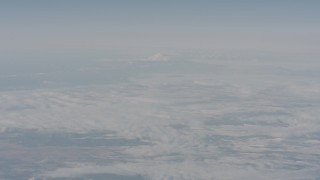 WA004_017 - 4K stock footage aerial video of Mount Shasta seen from across Modoc County, California