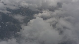 WA004_053 - 4K stock footage aerial video of a bird's eye view of clouds over Snohomish County, Washington