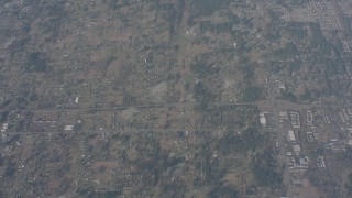 WA004_059 - 4K stock footage aerial video bird's eye view of suburban communities in Snohomish County, Washington