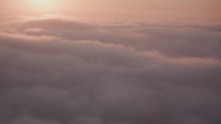 4K stock footage aerial video flyby clouds above Southern California at sunset Aerial Stock Footage | WA005_003