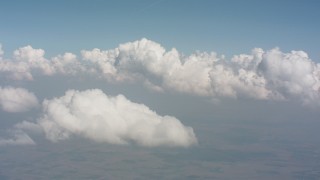 4K stock footage aerial video flyby white clouds over Ohio farmland Aerial Stock Footage | WA005_065