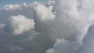 4K stock footage aerial video of approaching a large formation of clouds over Ohio Aerial Stock Footage | WA005_072