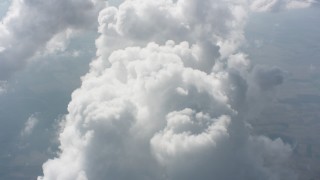 4K stock footage aerial video of a cloud formation high above Ohio Aerial Stock Footage | WA005_076