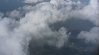 4K stock footage aerial video flyby and pan across clouds over Virginia Aerial Stock Footage | WA006_007