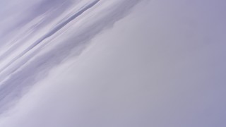 4K stock footage aerial video of a reverse view of dense cloud cover over Northern California Aerial Stock Footage | WAAF07_C009_01191L