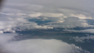 4K aerial stock footage video of a wide view of large cloud formations over Northern California Aerial Stock Footage | WAAF07_C064_0119ET