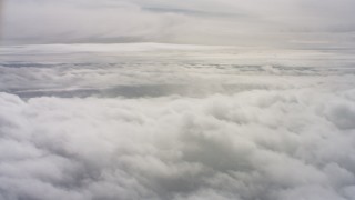 4K stock footage aerial video of flying by and descending toward a cloud layer in Northern California Aerial Stock Footage | WAAF07_C078_01193F